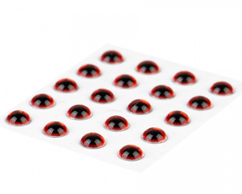 3D Epoxy Eyes, Holographic Red, 3 mm